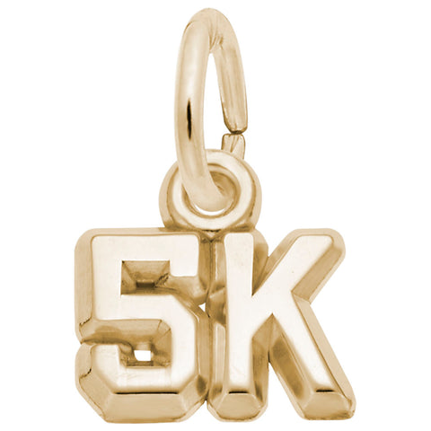 5K Race Charm In Yellow Gold