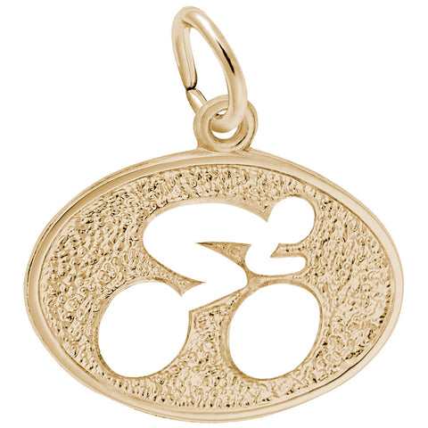 Cyclist Charm In Yellow Gold