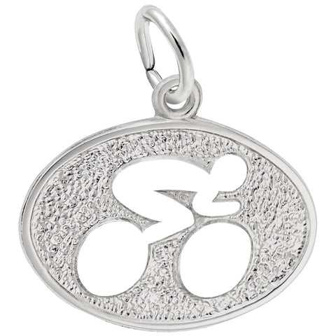 Cyclist Charm In 14K White Gold