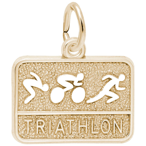 Triathlon Charm In Yellow Gold