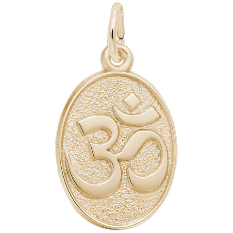 Yoga Symbol Charm in Yellow Gold Plated