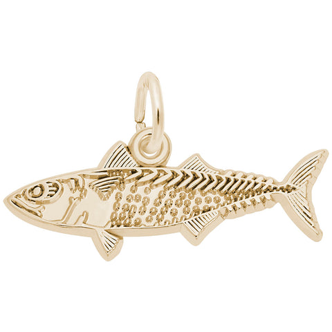 Mackarel Fish Charm in Yellow Gold Plated