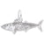 Mackarel Fish Charm In 14K White Gold