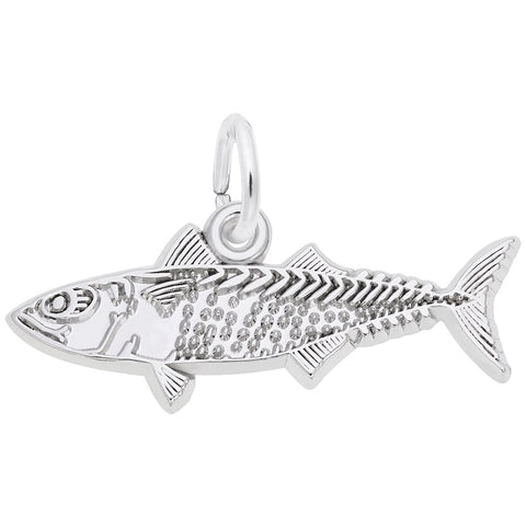 Mackarel Fish Charm In Sterling Silver