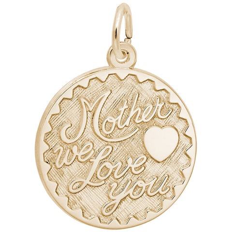 Mother We Love You Charm in Yellow Gold Plated