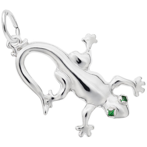 Gecko Charm In Sterling Silver