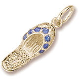 Blue Sapphire Sandal charm in 14K Yellow Gold