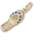 Blue Sapphire Sandal charm in 14K Yellow Gold