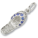 Blue Sapphire Sandal charm in 14K White Gold hide-image