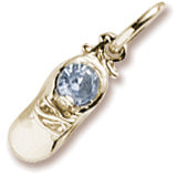 March Birthstone charm in Yellow Gold