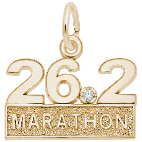 Marathon 26.2 With White Spinel Charm in Yellow Gold Plated