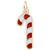 Candy Cane W/Color Charm in Yellow Gold Plated