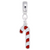 Candy Cane W/Color Charm Dangle Bead In Sterling Silver