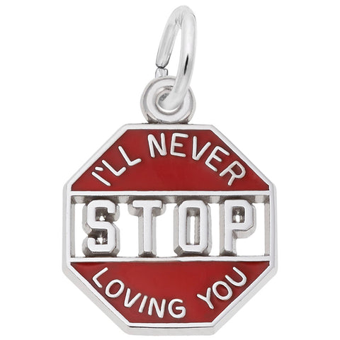 I'Ll Never Stop Loving You Charm In 14K White Gold