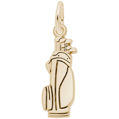 Golf Bag Charm In Yellow Gold