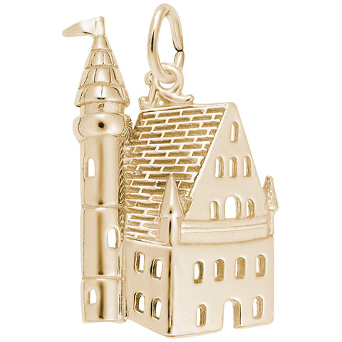 Castle Charm In Yellow Gold