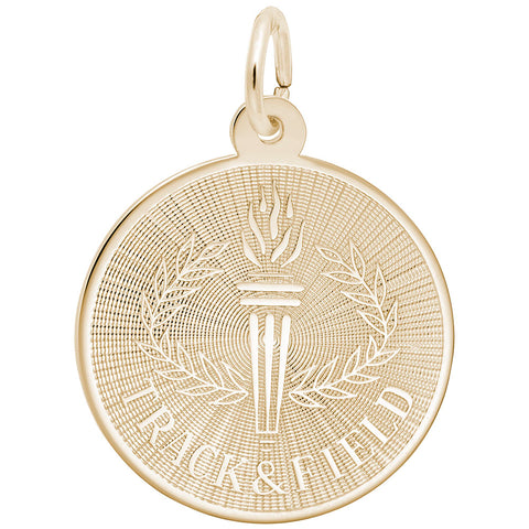 Track And Field Charm in Yellow Gold Plated