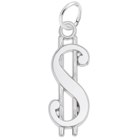 Dollar Sign Charm In Sterling Silver