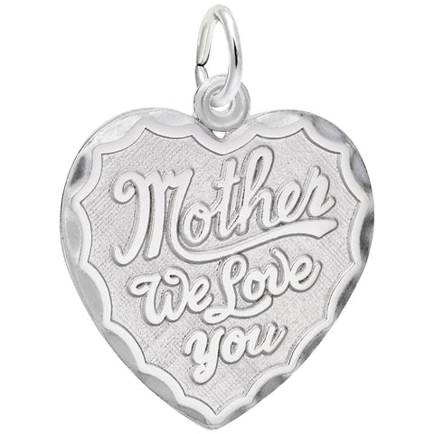 Mother Charm In 14K White Gold