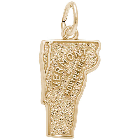 Montpelier Vermont Charm in Yellow Gold Plated