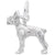 Boston Terrier Charm In 14K White Gold