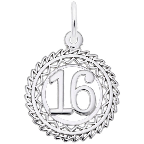 Number 16 In 14K White Gold