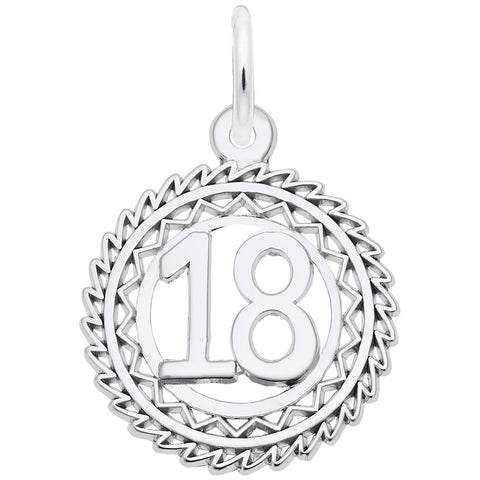 Number 18 In Sterling Silver