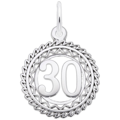 Number 30 In Sterling Silver