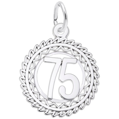 Number 75 In 14K White Gold