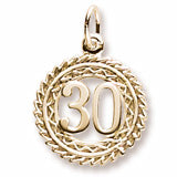 Number 30 in Yellow Gold