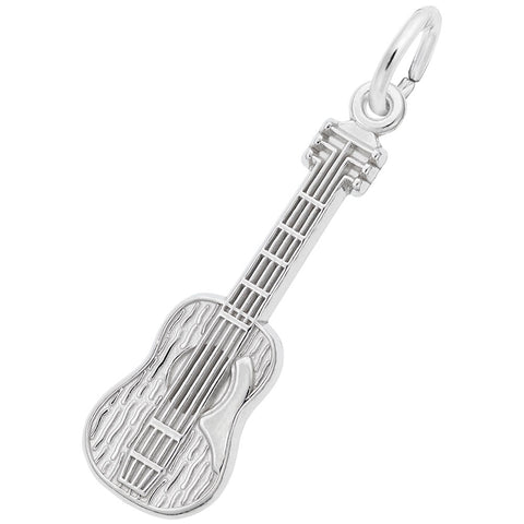 Guitar Charm In Sterling Silver