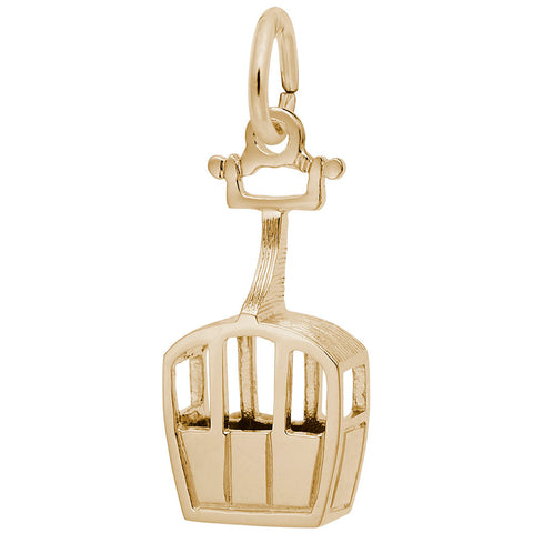 Skiing Gondola Charm in Yellow Gold Plated