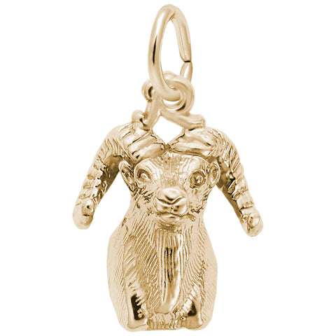 Sheep Head Charm in Yellow Gold Plated