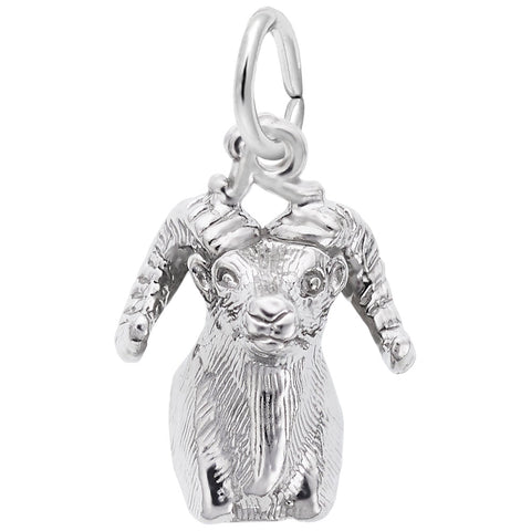 Sheep Head Charm In Sterling Silver