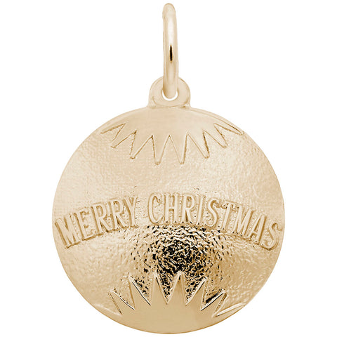 Christmas Ornament Charm in Yellow Gold Plated