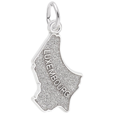 Luxembourg Map Charm In 14K White Gold