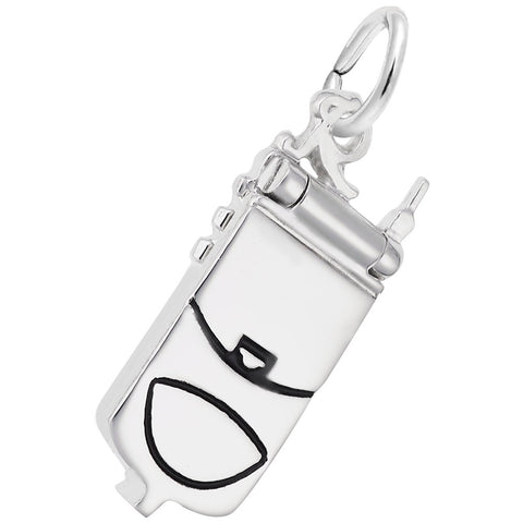 Flip Phone Charm In Sterling Silver