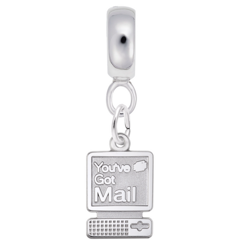Mail Charm Dangle Bead In Sterling Silver