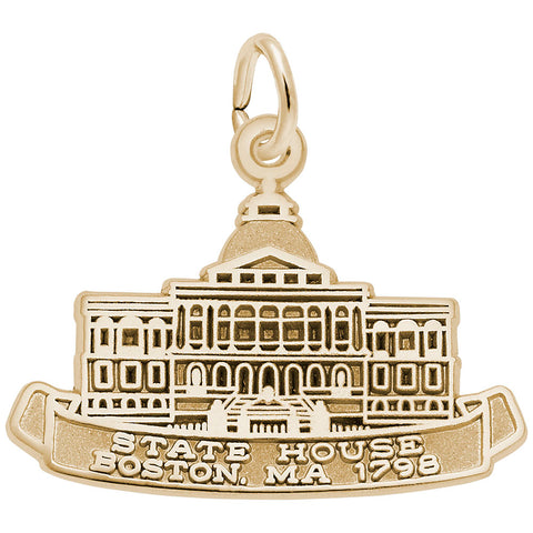 State House Boston Charm In Yellow Gold