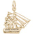 Uss Constitution Charm in Yellow Gold Plated