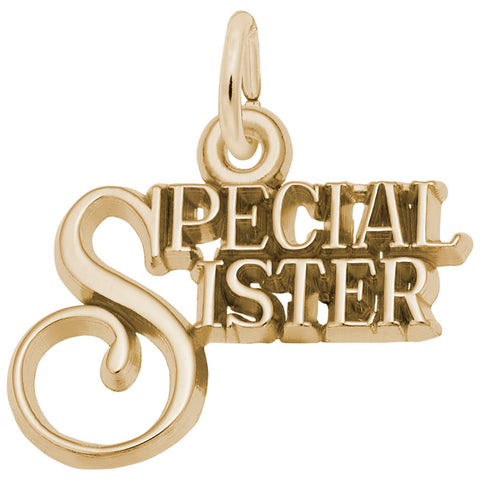 Special Sister Charm In Yellow Gold