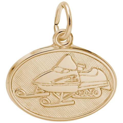 Snowmobile Charm In Yellow Gold
