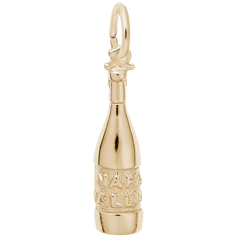 Napa Valley Wine Bottle Charm in Yellow Gold Plated
