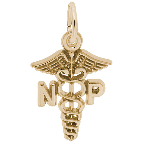 Nurse Practioner Charm In Yellow Gold