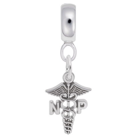 Nurse Practioner Charm Dangle Bead In Sterling Silver