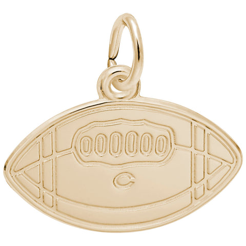 College Football Charm In Yellow Gold