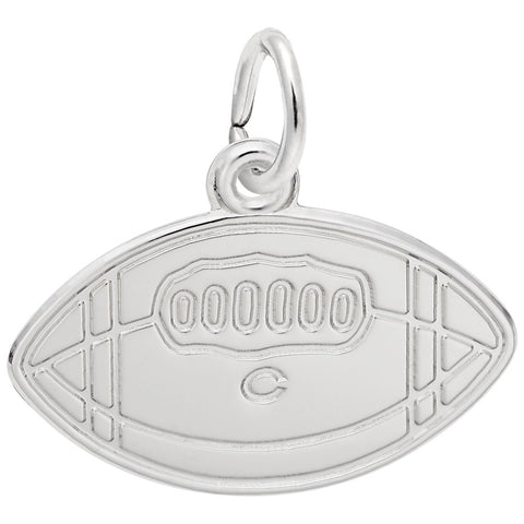 College Football Charm In 14K White Gold