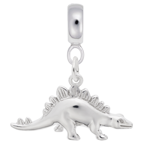 Stegosaurus Charm Dangle Bead In Sterling Silver