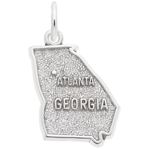 Atlanta,Georgia Charm In 14K White Gold