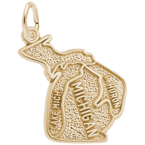 Michigan Charm in Yellow Gold Plated